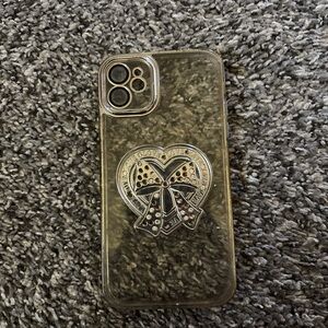 Stylish Clear Phone Case with Heart Design